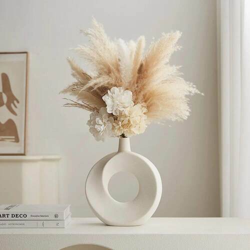 Nordic Style Ceramic Donut Vase Modern Home Decoration Eleg