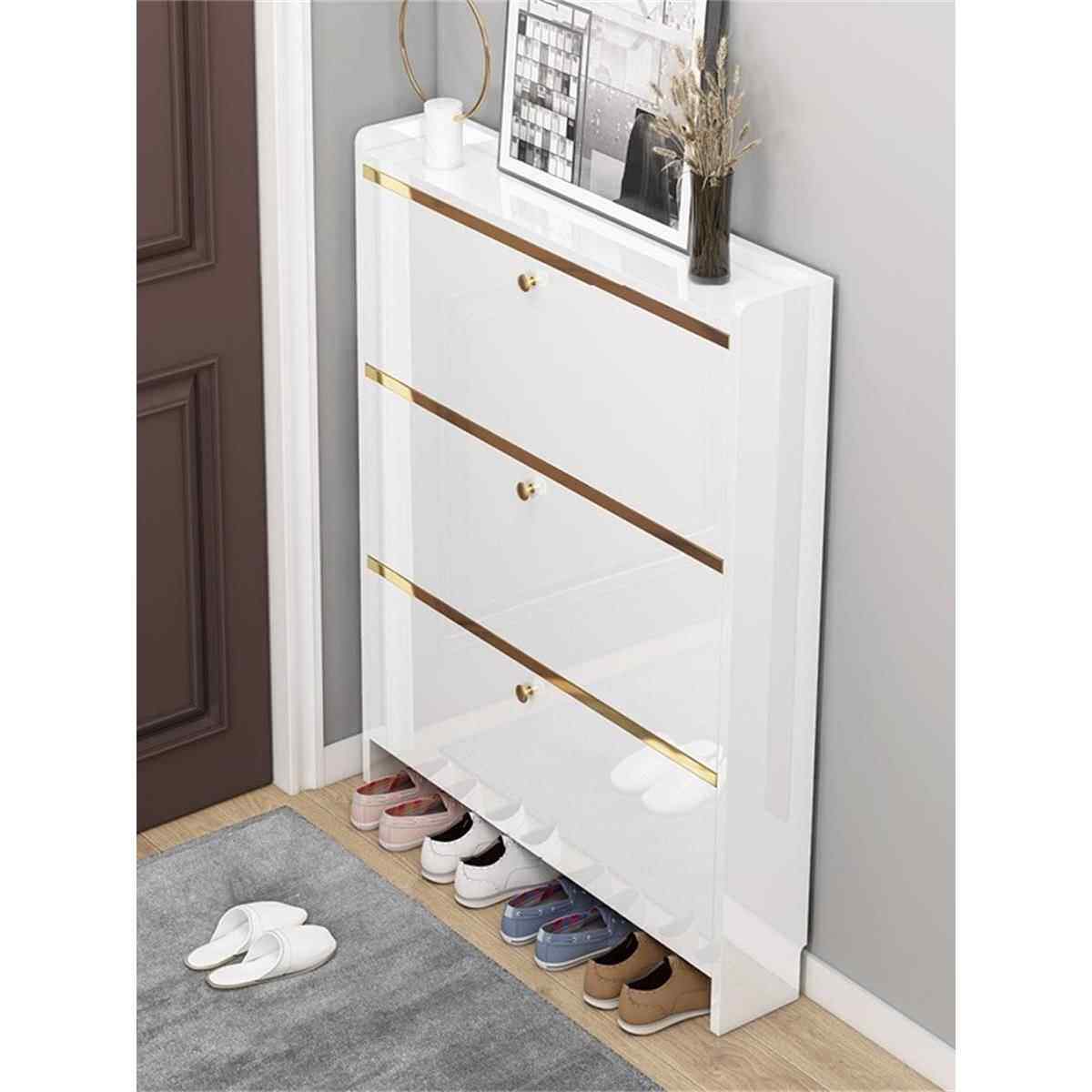 5V17cm轻奢窄款小尺寸翻斗家用鞋柜门口玄关柜进门简约现代鞋