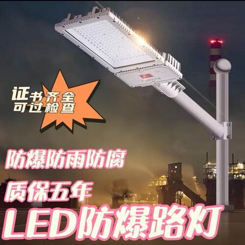 led防爆路灯化工厂电厂油库工厂工业港口道路6米太阳能防爆路灯头