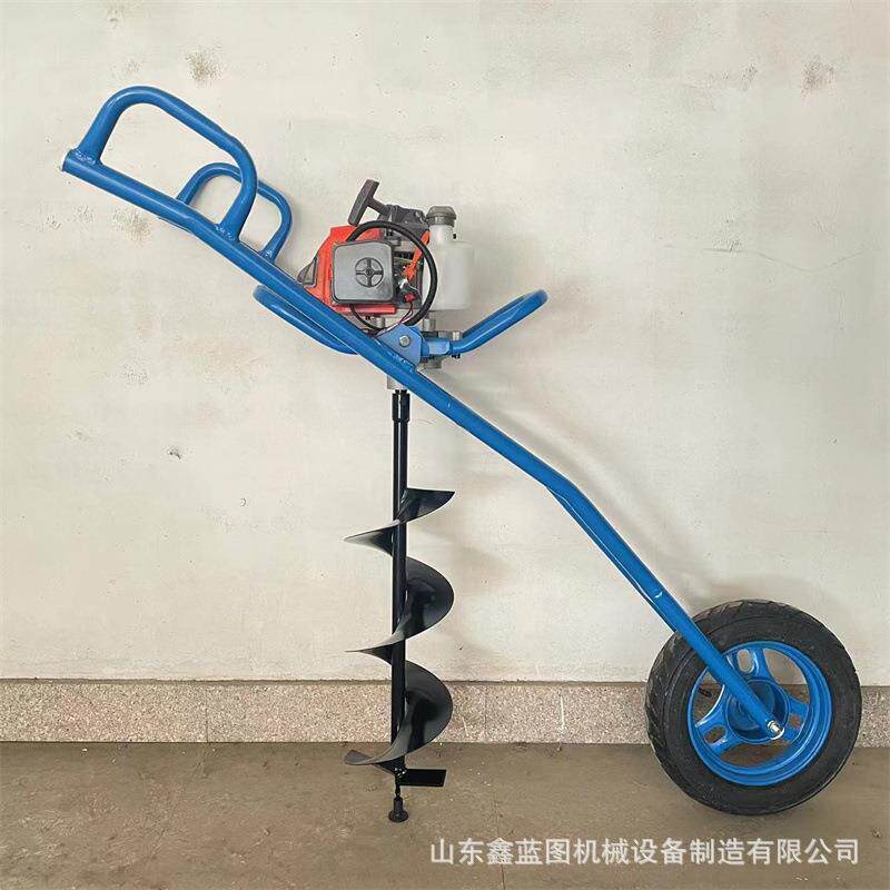 现货供应大功率大棚立桩植树栽苗钻坑机 小型螺旋钻头挖坑打洞机