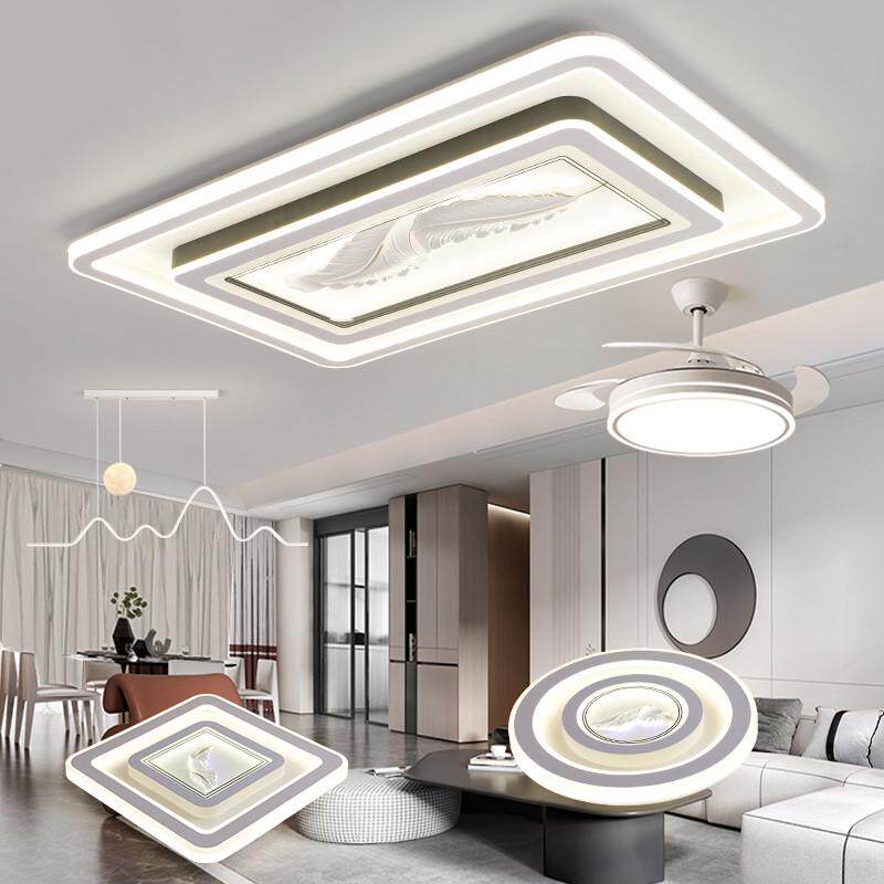 2024新款时尚大厅高亮羽毛吸顶灯全屋led智能灯具护眼实惠