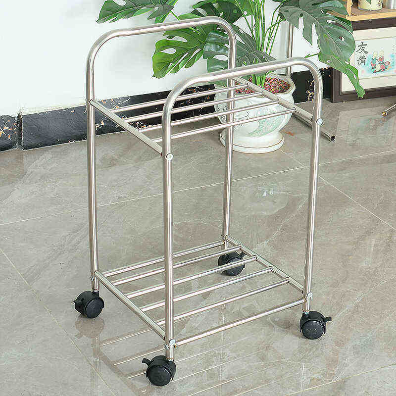 不锈钢带轮脸盆架ins风简约置地式客厅边几角几浴室厨房收纳架子,收纳整理,整理架/置物架/收纳架,淘宝优惠券,粉丝福利购,淘宝优惠卷