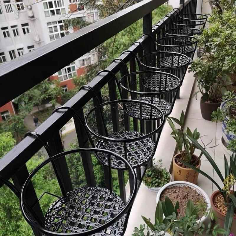 阳台养花架盆栽植物室内吊兰绿萝花盆架阳台栏杆花架挂墙绿植花架