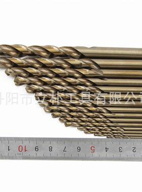 15件套1.5-10mmM35含钴高速钢全磨烤黄直柄麻花钻套装 不锈钢开孔