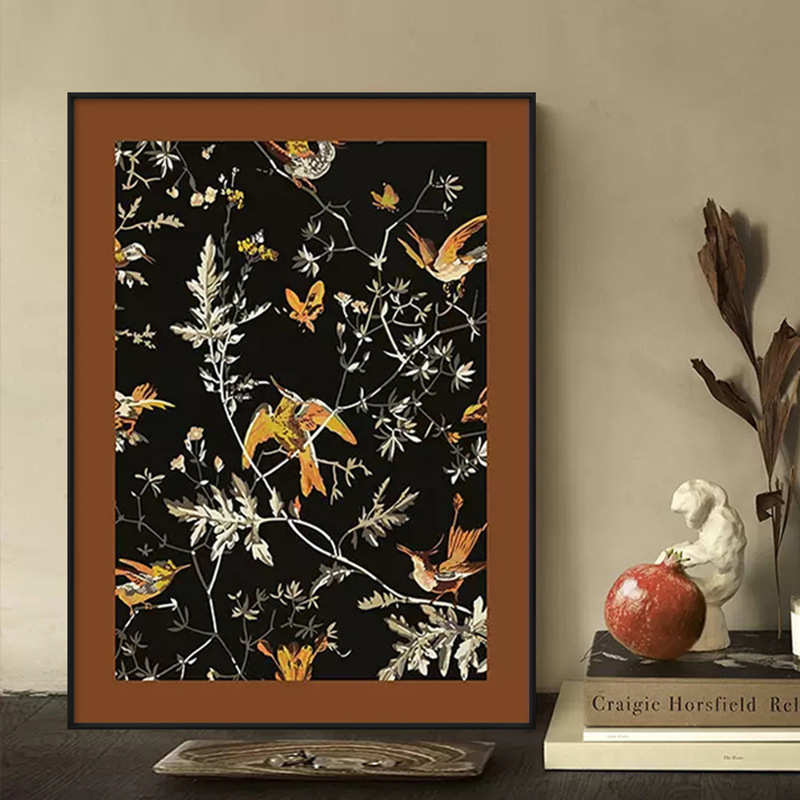 植物花卉美式复古卧室装饰画法式中古艺术客厅挂画ins风餐厅摆画图片