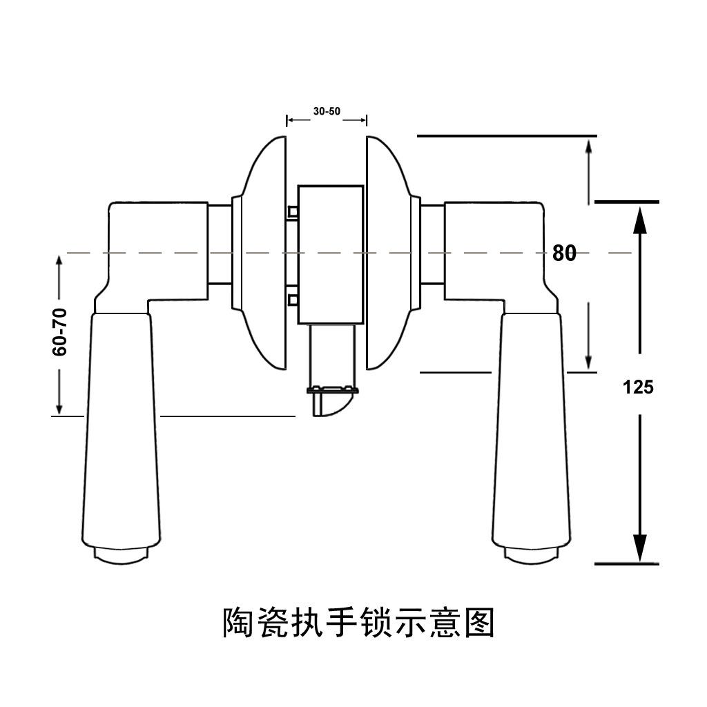 AJA执手锁陶瓷执手锁把手锁筒锁式执锁房门室内锁卫生间手门锁