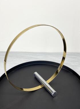 简约现轻奢几圆何摆环屏风件样板间售楼代处客厅玄关室内OMP软装