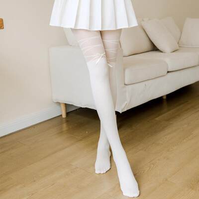 白色丝袜纯欲春秋假大腿打底袜高筒长筒拼接过膝性感jk黑色连裤袜