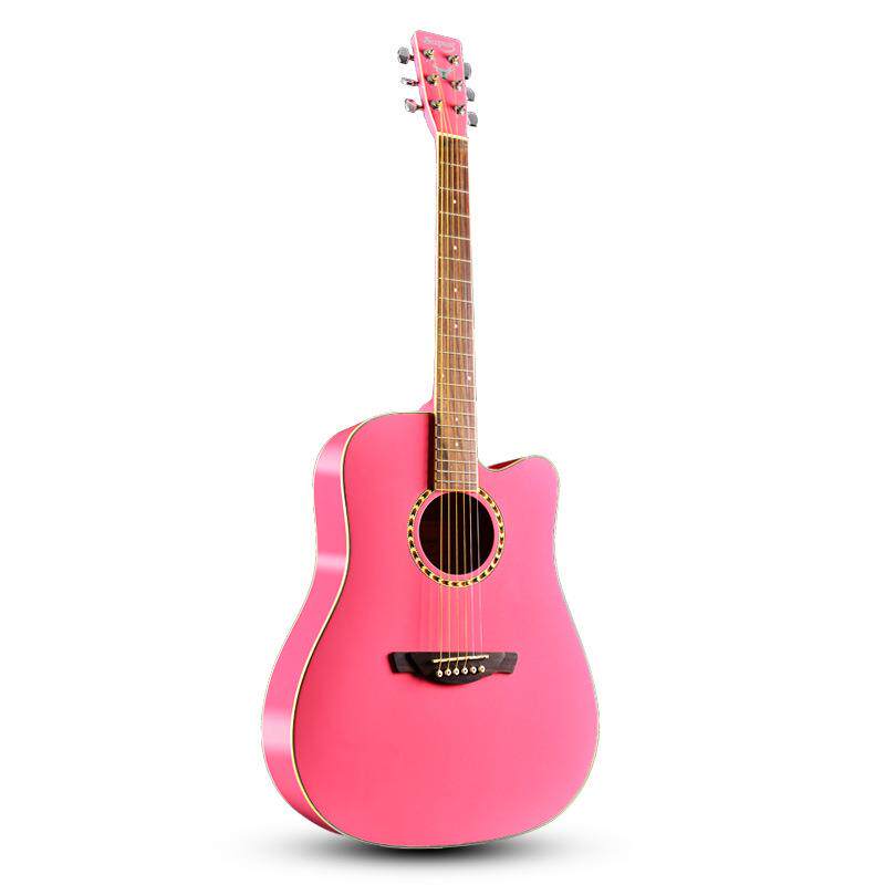 supug GD350 41寸民谣吉他粉红色亮光缺角圆角吉它民谣木吉他乐器