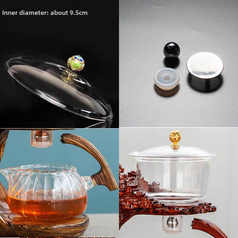 磁吸泡茶壶配件懒人自动玻璃茶具钢珠过滤网茶壶公道杯盖子单盖子