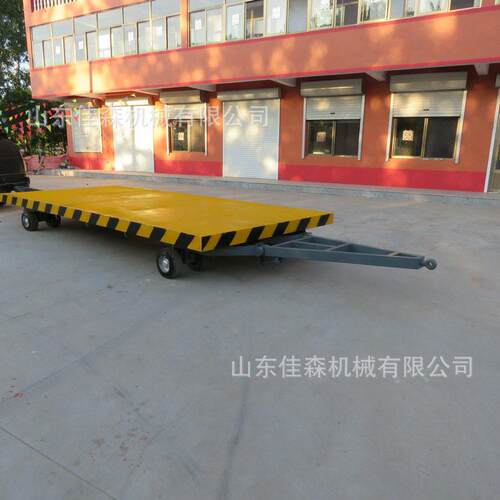 大吨位货物厂区平搬牵引板车 车间运四轮转向移动工具板运佳森输