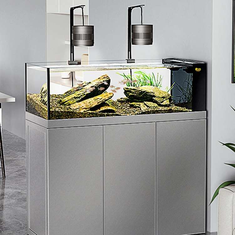 公测带溪流水族箱办简约风工业水族盖造缸diy过滤景观桌面观赏鱼