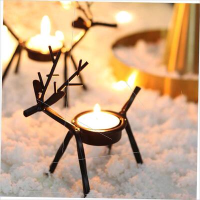 Christmas black deer candlestick iron candlestick decoration