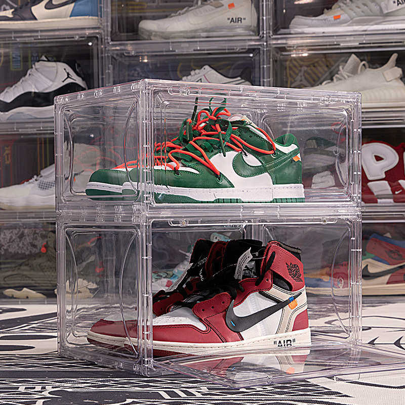 鞋盒折叠鞋盒磁吸式高帮透明篮球鞋盒亚克力球鞋收纳盒展示鞋柜,居家布艺,收纳盒,淘宝优惠券,粉丝福利购,淘宝优惠卷