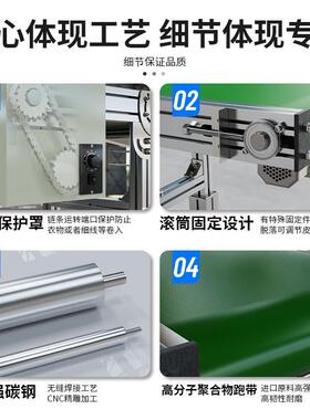 流水线送传带输倍速RQL链输送机带接驳台车间食送品分拣线爬坡转