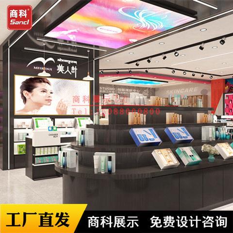 美妆店化妆品店美容院彩妆护肤品面膜展示柜靠墙背柜展柜