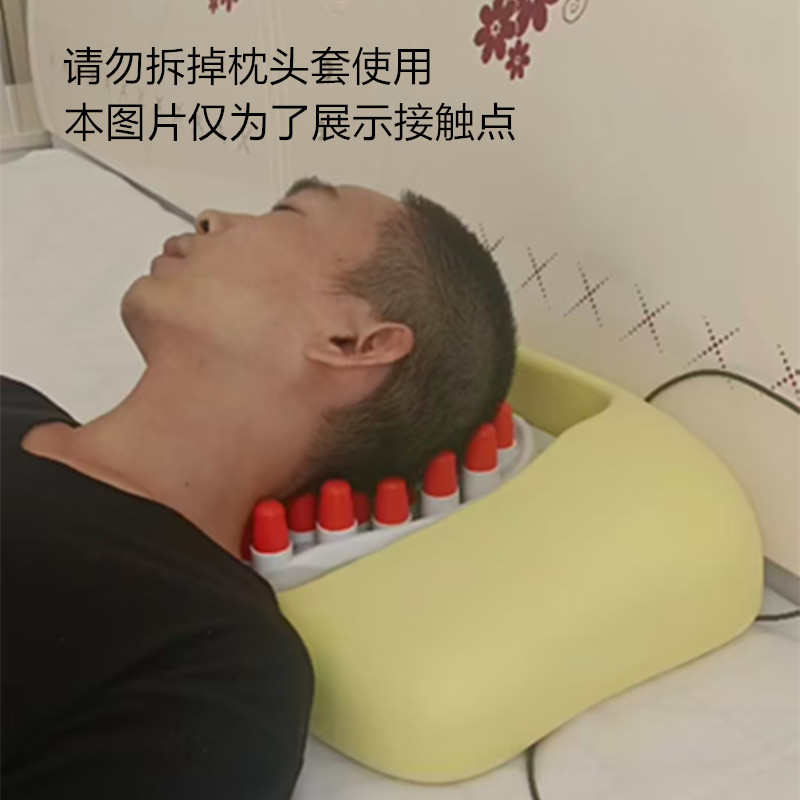 新款头部按摩器软硅胶按摩枕拉伸颈椎穴位理疗揉捏头皮头疗仪助眠