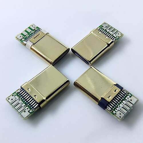 USB TYPE-C镀金公头4 5P56K数据线充电安卓插头CTOC OTG5.1K电阻