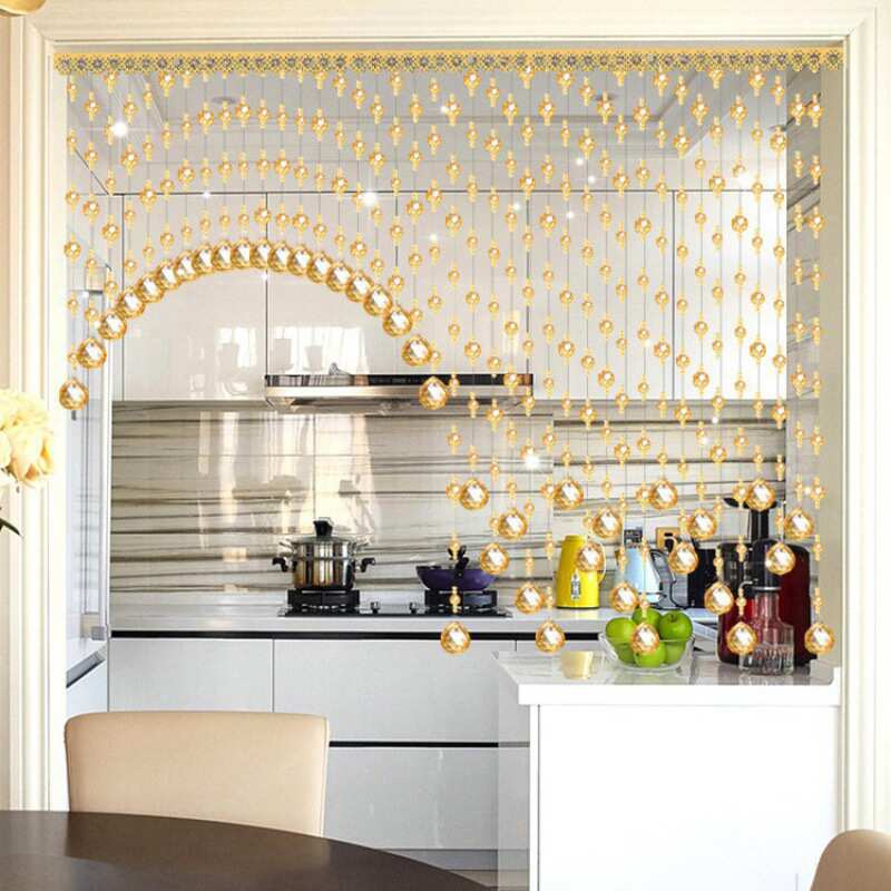 水晶珠帘帘子卫生间网红门帘挂帘隔断玄关餐厅客厅卧室阳台免打孔