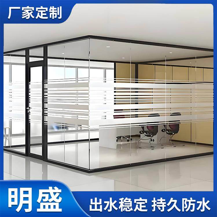 办叶公室钢化玻璃咨询客服高隔断双层百合金中隔音隔断铝墙工程家