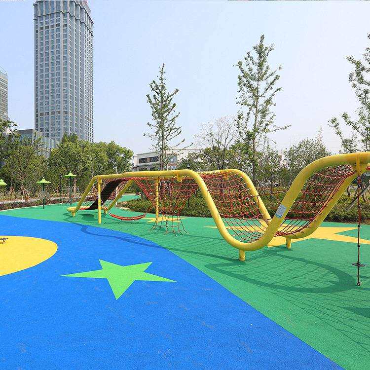 新乘水性EAU彩色路面景观步道彩色塑胶地面荔枝纹健身步道
