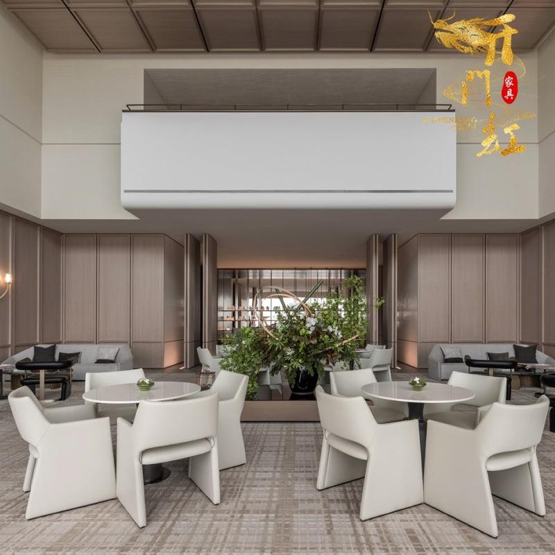 售楼商务会客洽谈桌椅组合酒店单人沙发休闲沙发椅待区简约实木