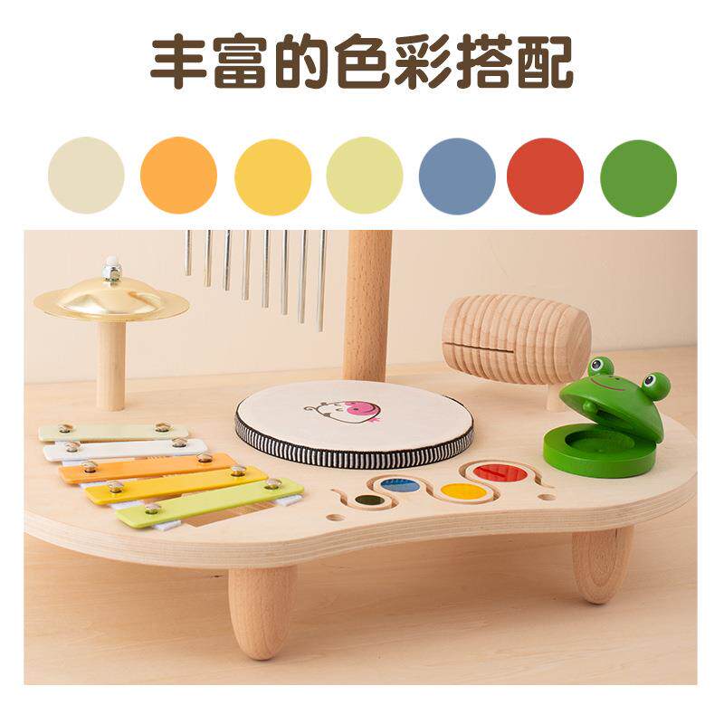 跨境多功能架子鼓奥尔夫乐器圣诞新年礼物木制玩具新品敲琴