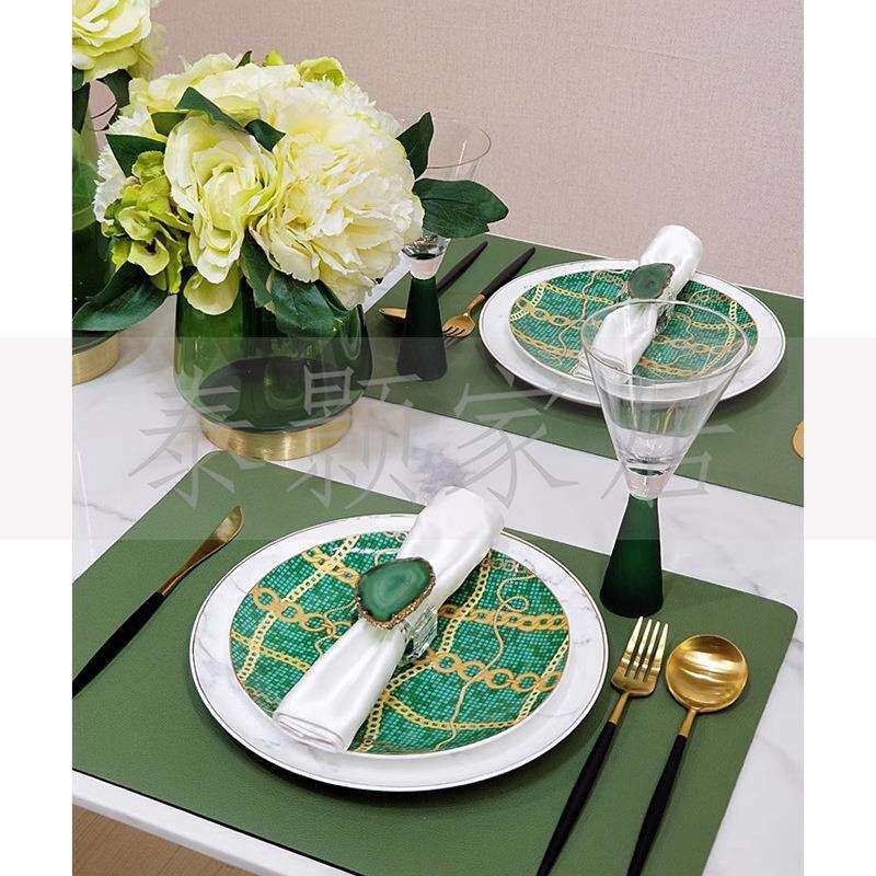 现代简约样板间软装饰品创意家居摆件餐桌花艺餐具套装组合