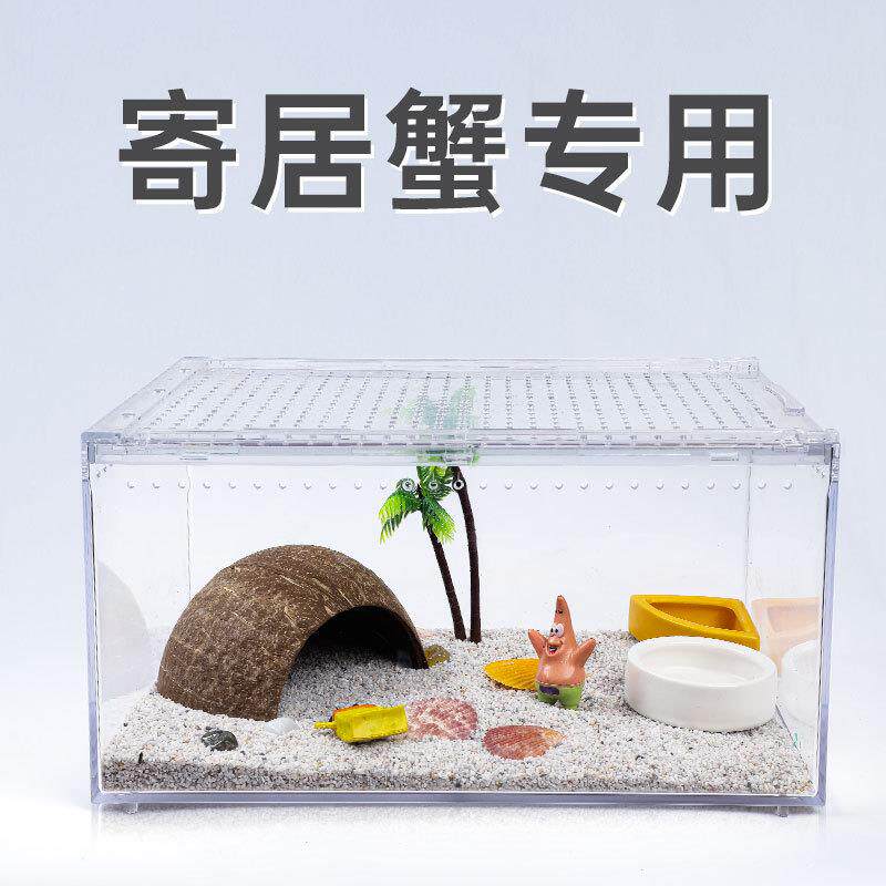 新款直销爬虫饲养盒宠物箱透明亚克力蜘蛛守宫角蛙甲虫蝎子造景爬