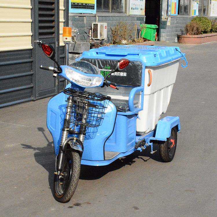脚蹬保洁车 人力三轮500L塑料桶垃圾清运 物业园区景区环卫专用车