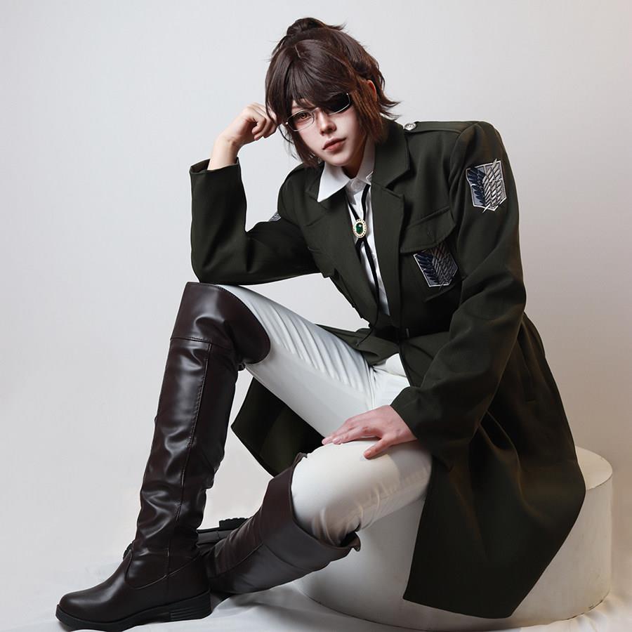 西瓜狼 进击的巨人cos服终季调查兵团利威尔外套cosplay