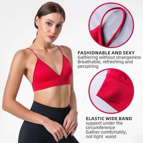 Women Seamless Bra Camisole Underwear Black Blue S M L Breat
