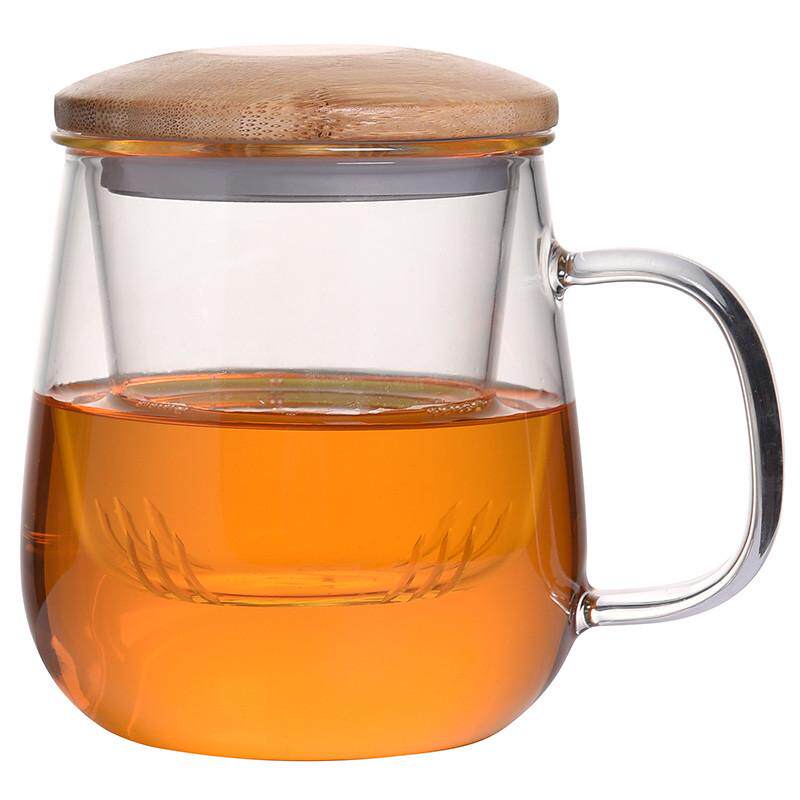 加厚玻璃杯三件套耐热茶水分离泡茶杯水杯家用个人杯子包邮