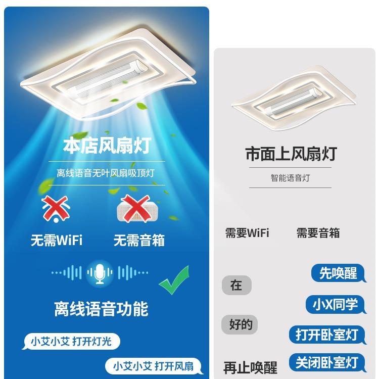 风扇灯2026新824款客厅主灯风叶吸顶灯卧室灯中无山灯具全扇屋套图片