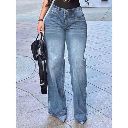 R 15665 Heightening straight jeans for women 女式显直筒牛