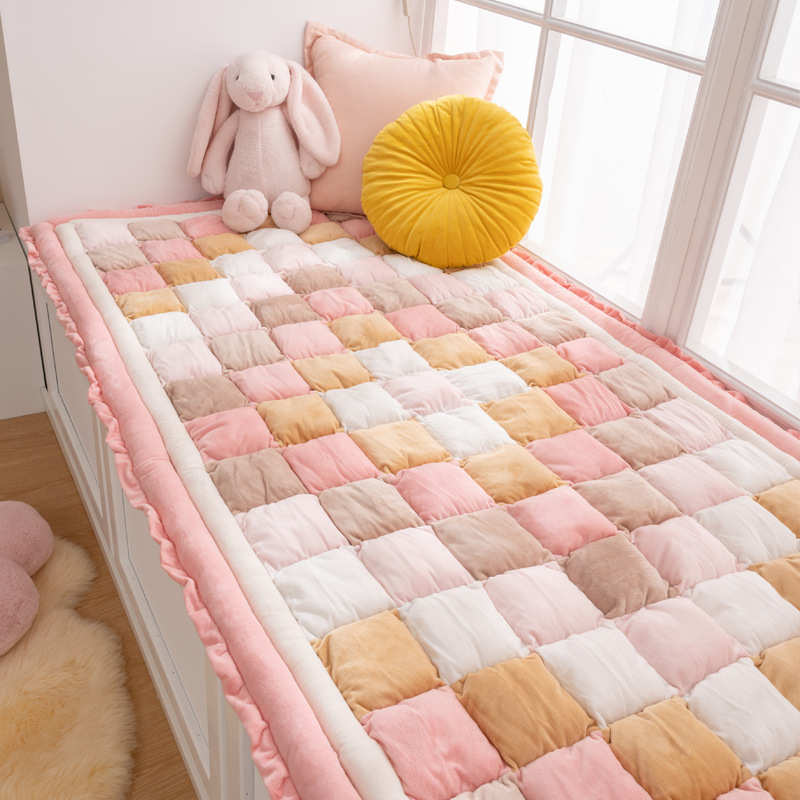 网红ins窗台垫毛绒飘窗垫防滑加厚馒头垫卧室阳台榻榻米垫可机洗