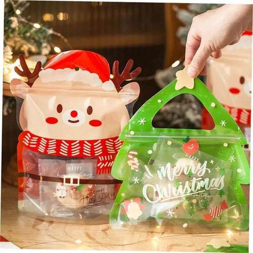 5pcs Christmas Gift Bag For Candy Chocolate Cookie Nougat