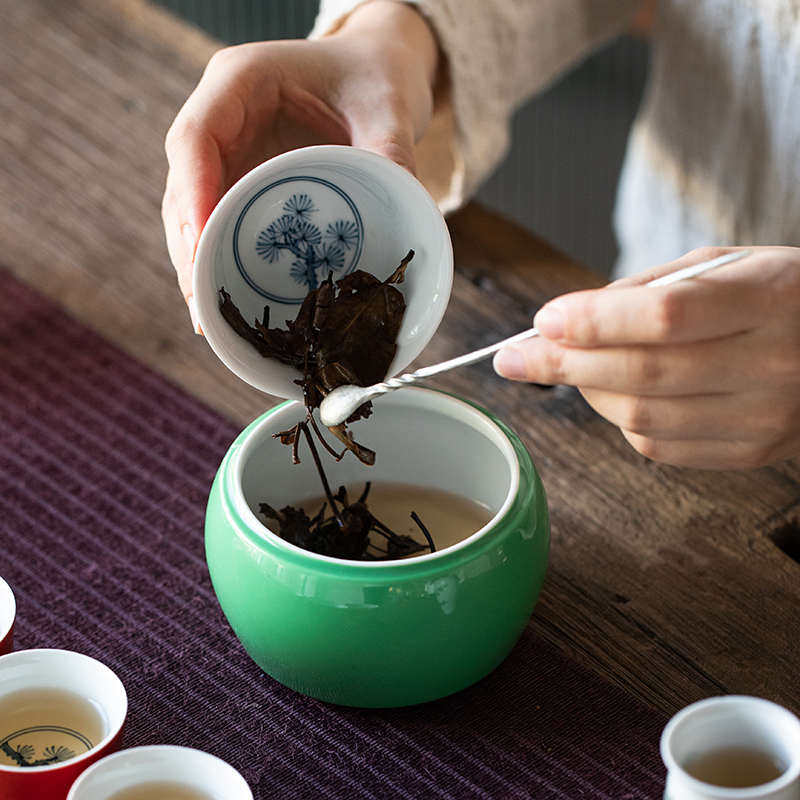 绿地茶渣缸家用简约茶洗带盖复古水盂茶盂功夫茶具配件废水茶渣桶,餐饮具,茶具礼盒,淘宝优惠券,粉丝福利购,淘宝优惠卷
