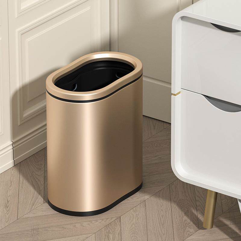 不锈钢垃圾桶无盖大号卫生间窄夹档纸PT0929缝篓客厅高厨垃圾房桶