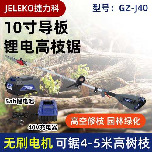 GZ-J40高枝锯40V锂电无刷修枝锯10寸导板园林绿化高空剪