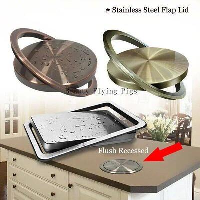 Kitchen Flap Lid Stainless Steel Flush Recessed Built-in