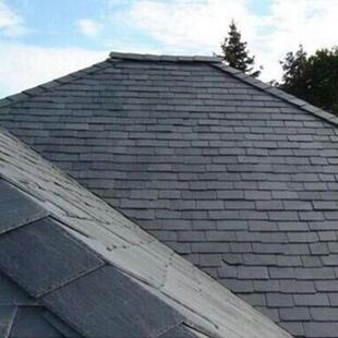 天然青石板瓦板别墅屋面隔热黑色板岩欧式庭院瓦城堡复古屋顶瓦片