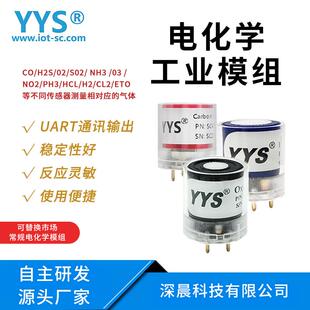 电化学工业传感器O2 NH3 H2S H2多种气体浓度检测模组UART