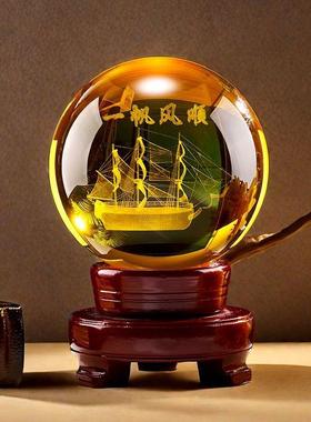 正品龙水珠黄晶球酒店摆档件本命年高奢客厅招财吉祥物办公室装轻