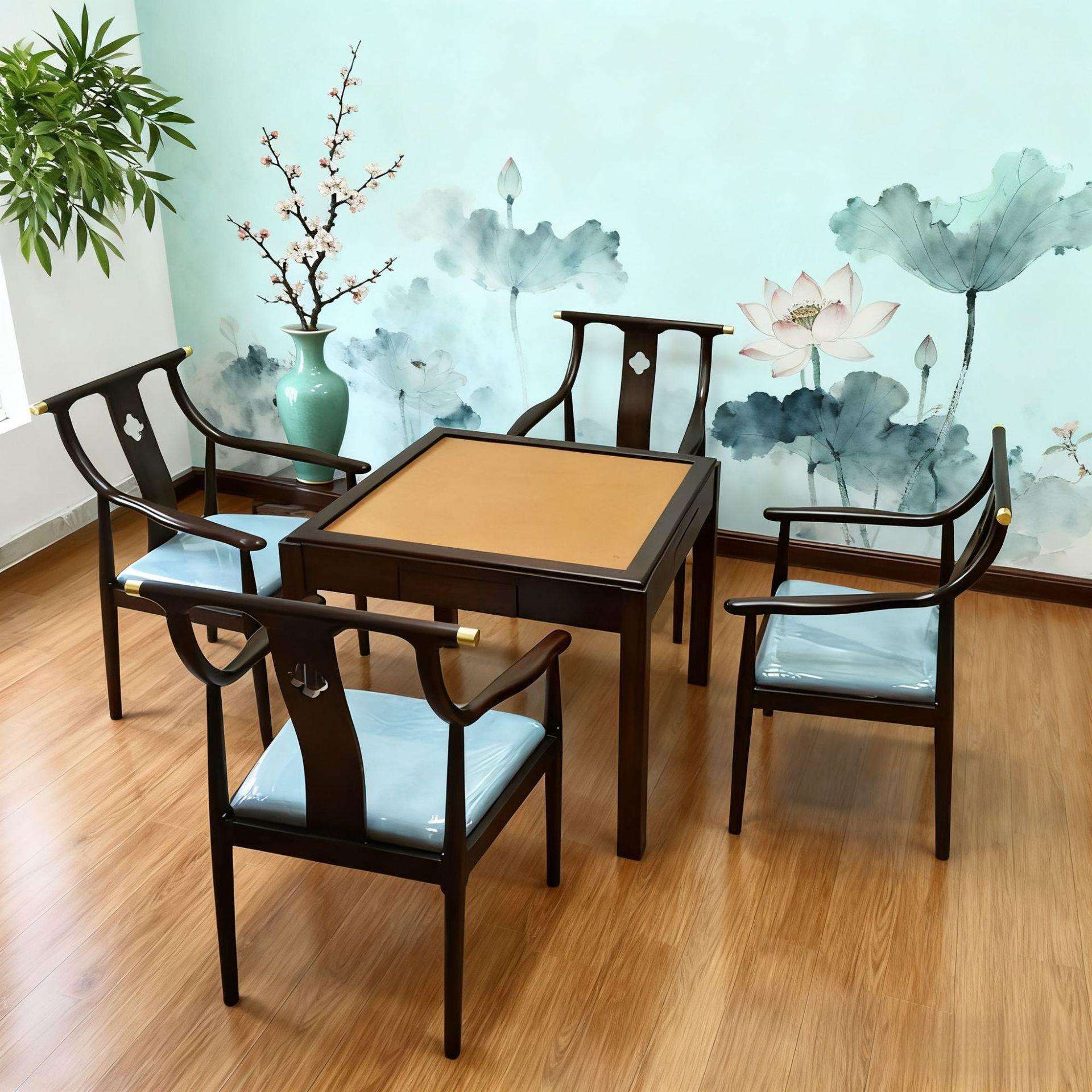 湘豪源头工厂现代简约茶楼家用实木棋牌桌棋牌桌支持
