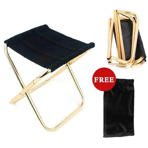 Outdoor Camping Chair Golden Aluminum Alloy Folding Chair Wi