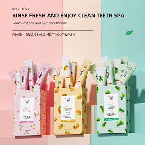 20PCS Mint/Lemon/Peach Scent Mouthwash Portable Fresh Breath