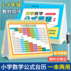 小学数学公式台历大全定律手册，1一6年级一九九，乘法口诀表必备公式