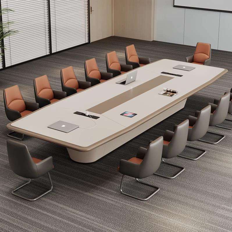 烤长漆会约议桌桌简现代会议办公桌椅室轻奢家具中大349型洽谈桌