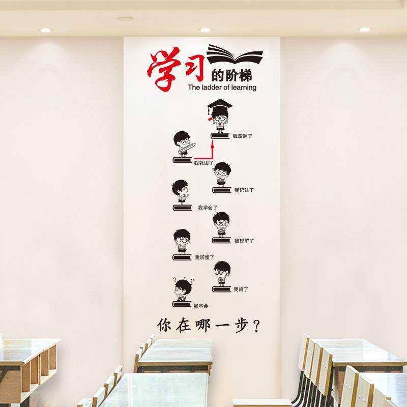 励志墙贴初中高中教室班级文化布置创意小学装饰学习名人名言贴纸,家居饰品,软装墙贴,淘宝优惠券,粉丝福利购,淘宝优惠卷